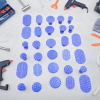 30 Pieces Textured Dent Repair Pads with Threaded Stem Oval Dent Pulling Pads Convex Straight for DIYers