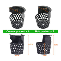 6 Pieces Easy to Install Pool Table Pocket with Screws Screw-on Billiard Ball Pockets Replacement Drop Net Bag Heavy-Duty for Game Room