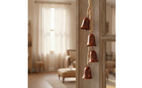 Hanging Bell with Rope Rustic Hanging Bell Aged Ornament for Door, Christmas Tree, Wreath
