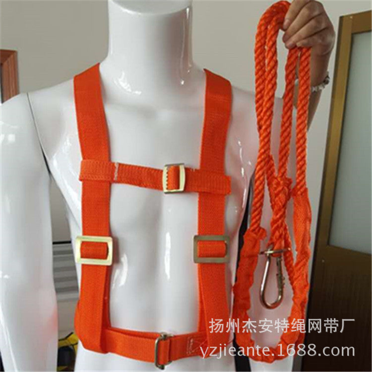 Red Double-Back Half-Body Fall Protection Safety Harness for High-Altitude Work