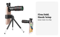 High Magnification Phone Telephoto Lens Kit Black 28x Zoom Lens Kit Red Accent Rings Mobile Accessory Portable