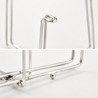 Stainless Steel Trash Bag Holder, Foldable, Food Waste Stand, 18-22cm Opening, For Sink, Tabletop Dual Use