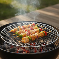Round Portable Barbecue Grill Net for Home Outdoor Picnic and Japanese BBQ