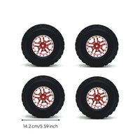 4 Pieces RC Car Wheels with Metal Hub Rubber RC Crawler Tires with Rims High Hold Rim for Hobbyists