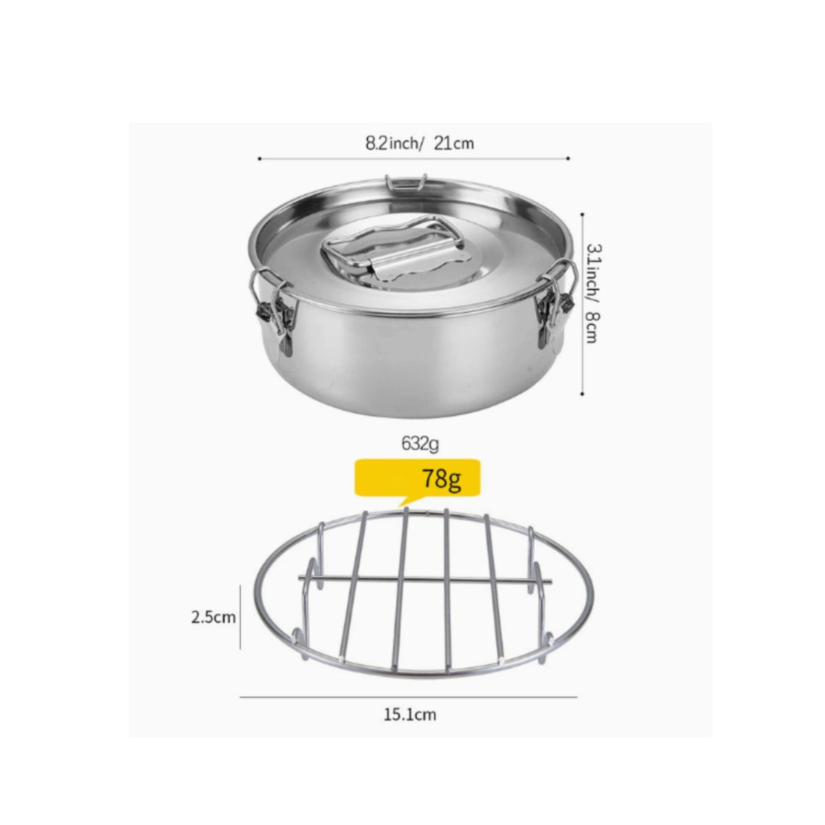 Stainless Steel Steamer Basket Compact Steamer Pot with Lid Versatile Cookware Long-Lasting for Kitchen
