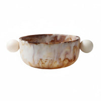 Resin Bowl Imitation Ox-Bone Marbled Bowl Modern Minimalist