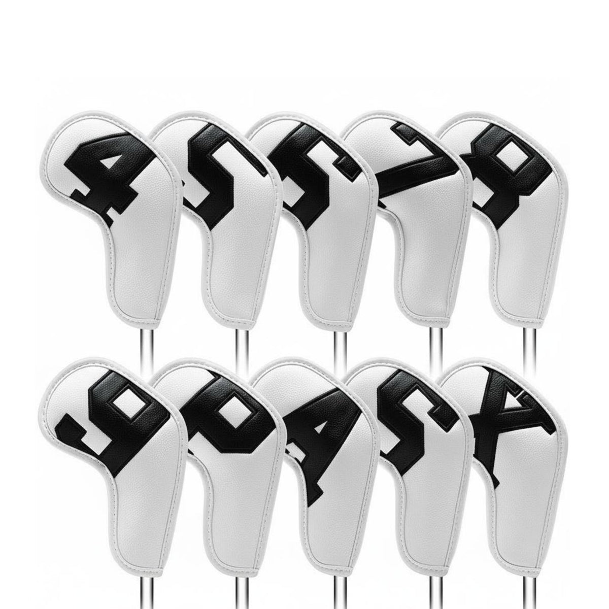 10 Pieces Iron Headcover Set Scratch Protection Numbered Iron Cover Set Easy Identification for Golfers