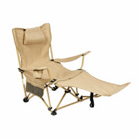 Breathable Reclining Lounge Chair with Headrest Stable Folding Recliner Heavy-Duty Portable Outdoor Chair Comfortable for Camping, Backyard