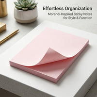 Postits Sticky Notes Colorful for Office and School, Repositionable Self for Students, 100 Sheets Pastel Color Set, 76x76mm Bright Fluorescent Pads