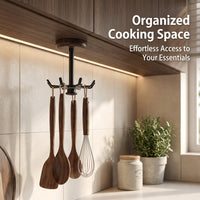 Cabinet Rotating Hook for Kitchen Utensils, Aluminium Alloy No-Drill Storage Cupboard Hanger, Easy Access for Students, Declutter Countertop Space