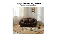 Japanese aesthetic Pumpkin-Shaped Floor Sofa Small Apartment space-efficient Indoor Seating plushh Texture Living Room Furniture Soft Upholstery for Adults, partners, Families, Bedroom, Lounge Area, perusing corner