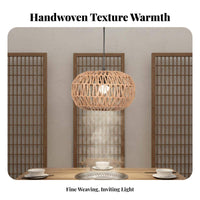 Rustic Minimalism Ceiling Light Minimalist Design Woven Lamp Shade Vintage Influenced Fiber Ceiling Light for Interior Designers, Cafe, Dining Room