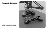 Folding Bike Rear Derailleur Kit Aluminum Alloy Rear Derailleur Chain Tensi Complete R Combo Multi-Speed Conversion Bike Gear Upgrade Kit