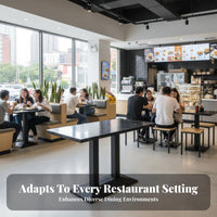Easy to Clean Rectangular 4-Person Canteen Unit sturdy Build Square Table and 4 Chairs Waterproof Surface Commercial Furniture Safe Rounded Corners for Restaurant Owners, Snack Bar, pasta Shop, Fast Food Outlet, Cafe