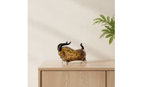 Glass Bovine Tabletop Bull Ornament Artistic Sculpture for Office, Bookshelf