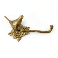 Towel Holder with Bird Motif Vintage Towel Holder with Bird Screwless Installation Hardware for Renters