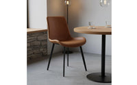 Italian Design Metal Leg Side Chair Minimalist Design Faux Leather Kitchen Chair Light Luxury Home Furniture Ergonomic Backrest for Restaurant