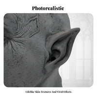 Creepy Smiling facial covering photorealistic Horror face covering Scary look Costume Accessory for practical jokesters, Cosplayers, Halloween, practical jokes, Themed Events