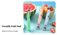 3 in 1 Fruit Baller Stainless Steel Water Fruit Spoon Tool Fruit Spoon Multifunctional Fruit Carving for Parties