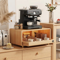 Countertop Cabinet with Drawer Small Small Coffee Station Organizer Sturdy Coffee Bar Cabinet
