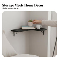 Decorative Fan-Shaped on-partition Mount Space-Saving Corner Shelf adaptable Household Storage adaptable for Homeowners, Renters, Students, Bedroom, Living Room, Bathroom, Kitchen