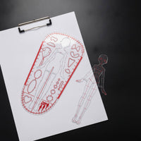 2 Pieces Plastic Fashion Design Template with Figure Outlines Flat Human Body Drawing Template Easy to Use Fashion-Figure Ruler Clear Scale for Students