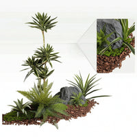 Artificial Landscape Display Low-Maintenance Artificial Rock Garden Faux Plant Arrangement Sturdy Garden Decor Rock Outdoor