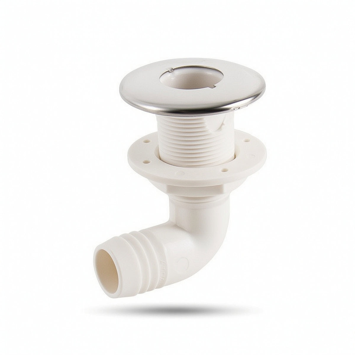Corrosion-Resistant Marine Drain with Stainless Trim Low-Profile Marine Drain Outlet Polished Thru-Hull Connector Long-Lasting for Yacht