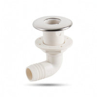Corrosion-Resistant Marine Drain with Stainless Trim Low-Profile Marine Drain Outlet Polished Thru-Hull Connector Long-Lasting for Yacht