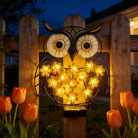 Easy Installation Metal Owl Yard Light Auto On/deactivate LED Owl Garden Lamp Weather Resistant Outdoor Lighting Weatherproof for Gardeners, Patio, Fence, Balcony