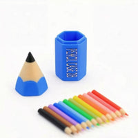 Faceted Dollhouse Writing Utensil Holder Tiny Matching 1:12 Scale Writing Utensil Holder Embossed Lettering Desk Accessory Pointed Tip