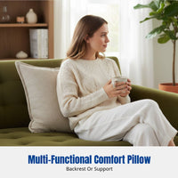 Linen Texture Pillow Cover, Solid Color, Sofa Backrest, Living Room Waist Support, Large, No Insert