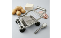 Manual Stainless Steel Food Slicer Suction Cup Feet Manual Fruit Cutter Uniform Slices Kitchen Tool