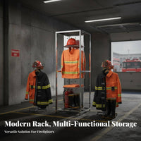 Stainless Steel Fire Suit Hanger 360° Rotation Double-Sided Turnout Gear Locker Rust-Resistant Firefighter Gear Rack for Firefighters