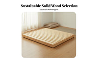 Japanese Design Foundation Bed Breathable Design Japanese Floor Bed Frame Sturdy Construction Mattress Foundation for Simplicity Lovers, Tatami Room