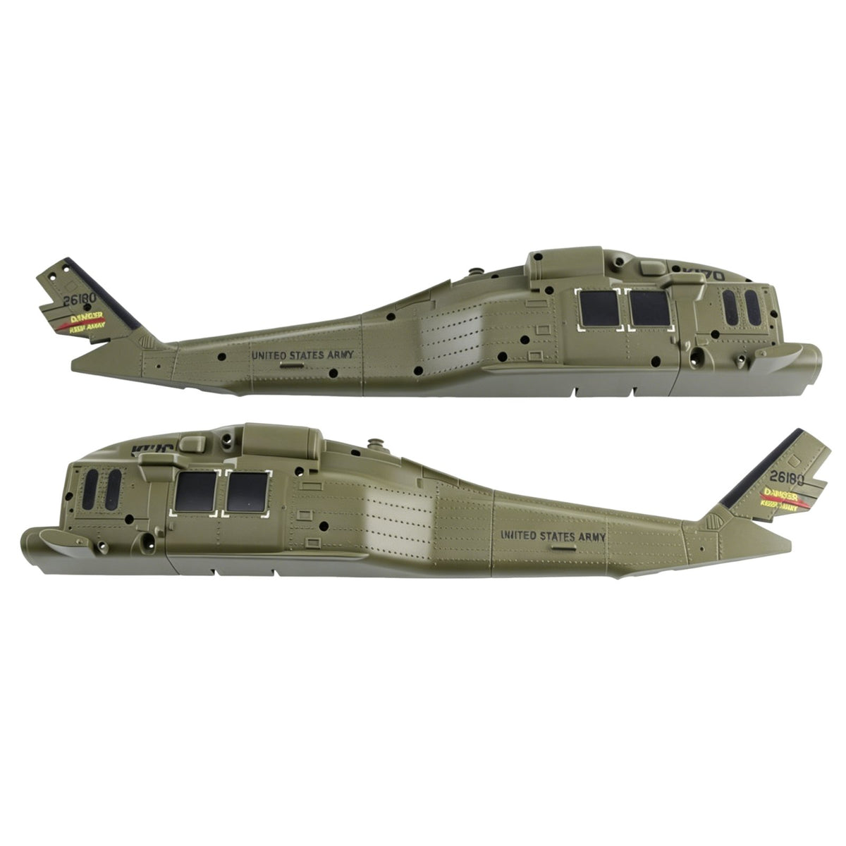2 Pieces Left Fuselage Shell Easy to Replace Right Fuselage Shell Fine Workmanship Helicopter Frame Cover for Replacement