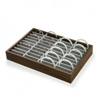 Jewelry Display Tray Wood-Grain Bracelet Organizer Rectangular for Vanity
