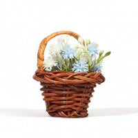 Miniature Flower Basket Rustic Dollhouse Basket Ornament Cute for Crafters