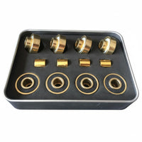Gold Skateboard Bearing Set Nylon Cage Longboard Wheel Bearing Set Thickened Outer Wall for Longboarding