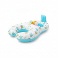 Inflatable Parent-Child Swim Collar Sitting-in Baby Pool Buoy with Steering Wheel Portable Baby Pool Buoy with Seat Sturdy for Toddlers