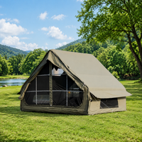Inflatable Canvas Tents for Camping 1-4 Person Double Layer Four Season Glamping