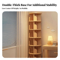 360-Degree Rotation Revolving Tower Shelf Floor-Standing rotating Book Tower Space-Saving Design book storage unit Large Capacity for Students, Apartment Dwellers, Parents, Small Spaces, Study Room, Bedroom, Home Office