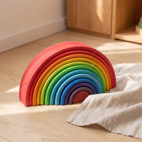 Wooden Rainbow Stacking Toy Montessori Wooden Rainbow Stacker Arch Stacker for Preschoolers, Classroom