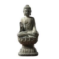 Buddha Statue Weathered Tabletop Statue with Base Freestanding for Office Desk