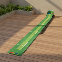 Roll-up Putting Mat with Return Track Clear Alignment Golf Putting Mat Easy to Store Portable for Beginners