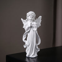 Angel Figurine Small Angel Statue Standing Sculptural Ornament for Shelf