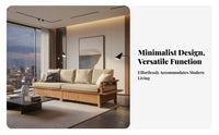Storage Sofa with Drawers Japanese aesthetic Living Room Furnishing Nordic Aesthetic Wooden Couch for Homeowners, Families, Lounge Area, Bedroom, Office