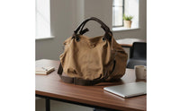 Canvas Tote Bag Vintage Style Canvas Shoulder Handbag Minimalist Design Large Capacity Crossbody Bag for Commuting