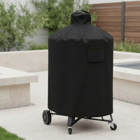 Waterproof Grill Cover with Storage Pouch Weatherproof Round Grill Cover Heavy Duty Weather-Resistant for Backyard Cooks, Patio