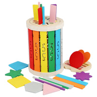 Wooden Educational Sorting Toy Hands-on Color Sorting Toy Painted Finish